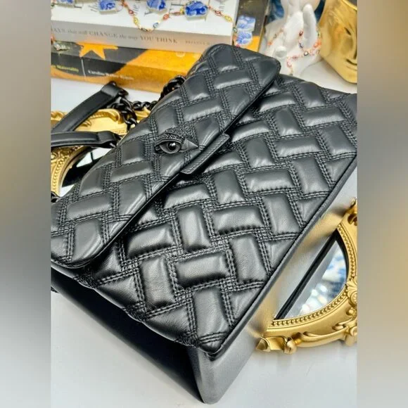 🆕 KURT GEIGER LONDON 🧿 NWOT Kensington Drench Bag, Black - Picture 11 of 16